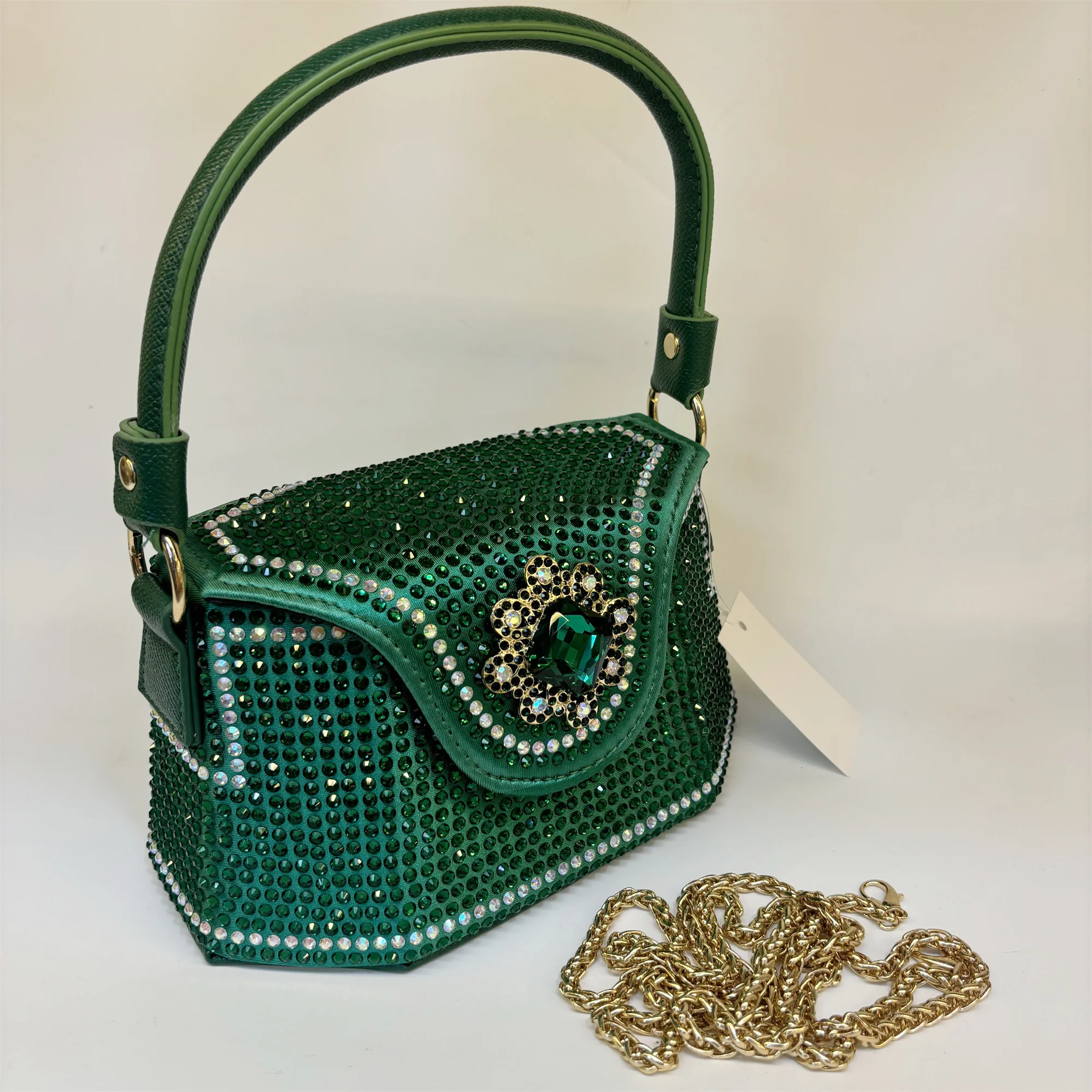 

2025 Fashion Luxury Rhinestone Diamonds Shoulder Handbags For Women Thick Chain Crossbody Bag Ladies Handbag F5-823-5