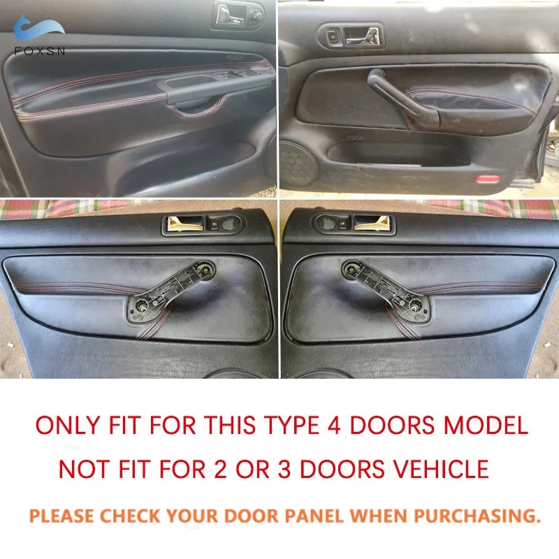 For VW Golf 4 MK4 Bora Jetta 1998 1999 2000 2001 2002 2003 2004 2005 Only LHD 4 Doors Armrest Panel Suede Leather Cover Trim