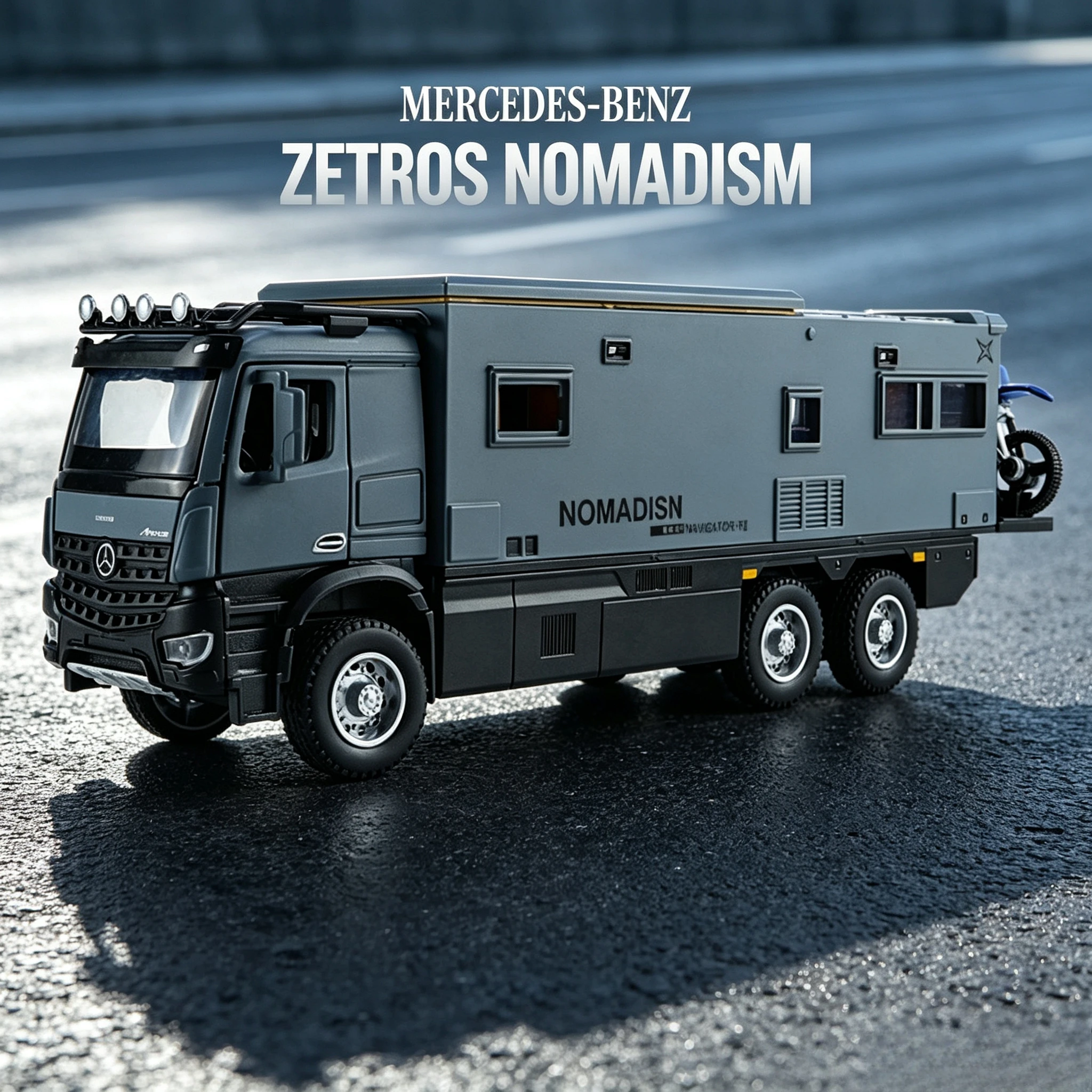 1:24 Scale NOMADISM RV Toy Car Model Alloy Diecasting Pull Back with Sound Light High Simulation Models Vehicles for Boys Gifts