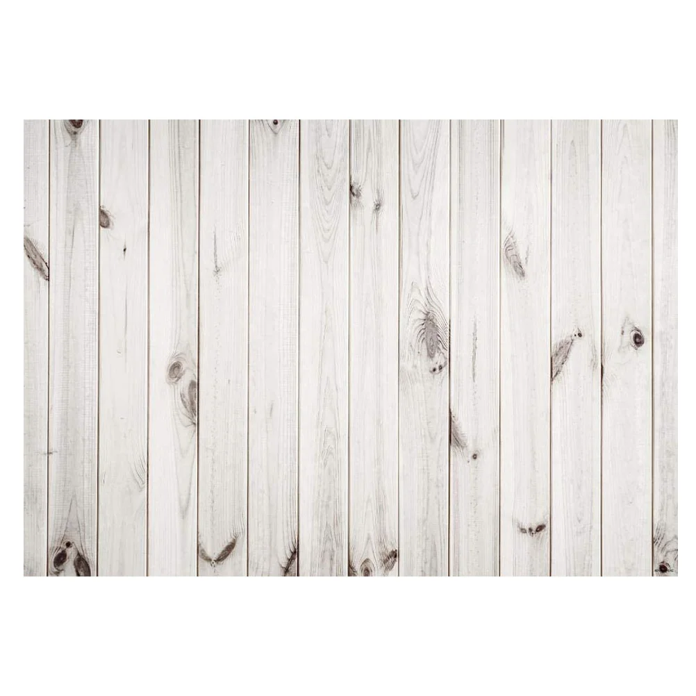 Photography Backdrop Wood Grain Decorative Backdrop Photographic Cloth for Work Room (White, 150x210cm)