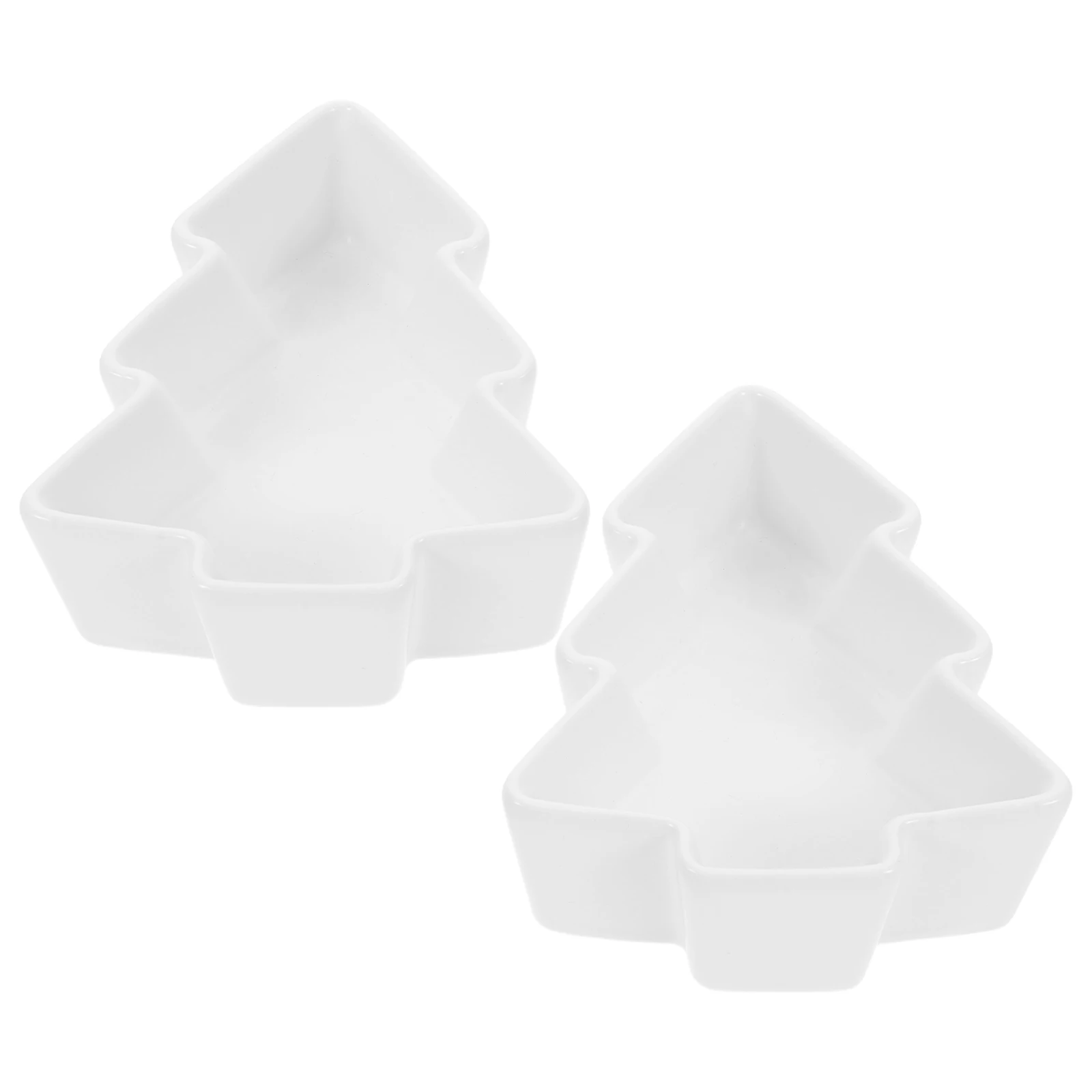 2 قطعة شجرة عيد الميلاد السيراميك صينية للوجبات الخفيفة عطلة طبق تقديم الحلوى احتفالي طبق الجدول صينية عيد الميلاد أطباق حلوى #3