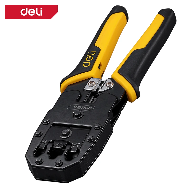 RJ45 Crimping Tool 4/6/8P Network Cable Crimper Cutter Stripper Plier Cold Rolled Steel PVC Handle for RJ11 RJ12 Ethernet LAN
