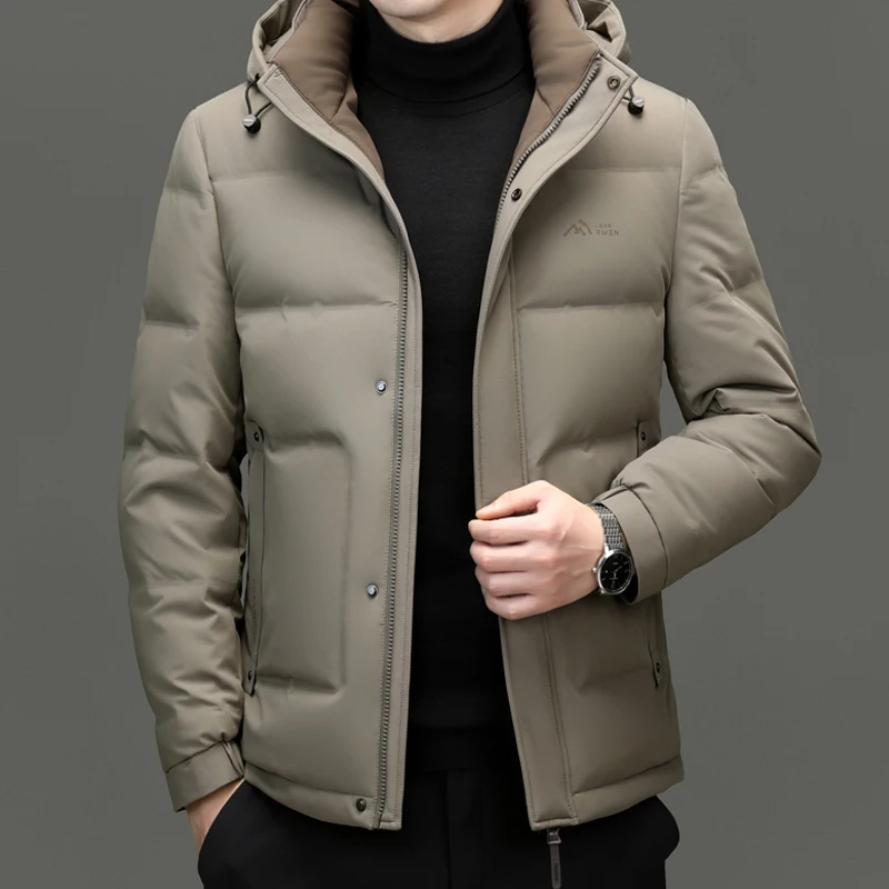 mens short style fashion thicken warm winter down coat 2024 new arrival winter jacket 90% white duck down jackets men parkas men