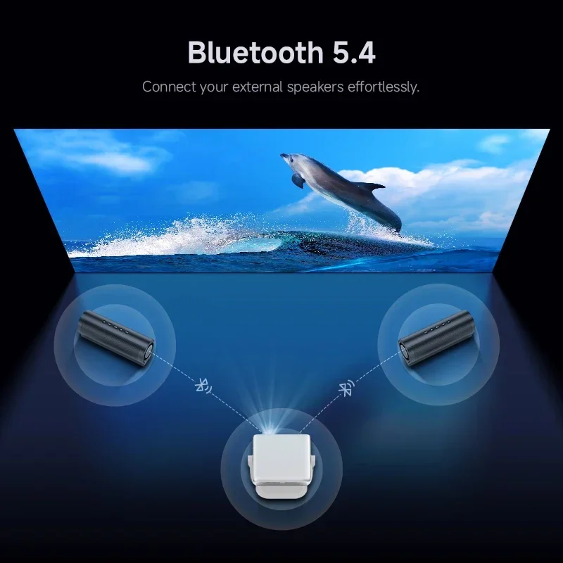 DITONG 1080P Native 800 ANSI 4K Android 11 L018-projector 360 °   Rotatie Auto Keystone Focus Wifi6 BT5.2 Draagbaar buitenmodel