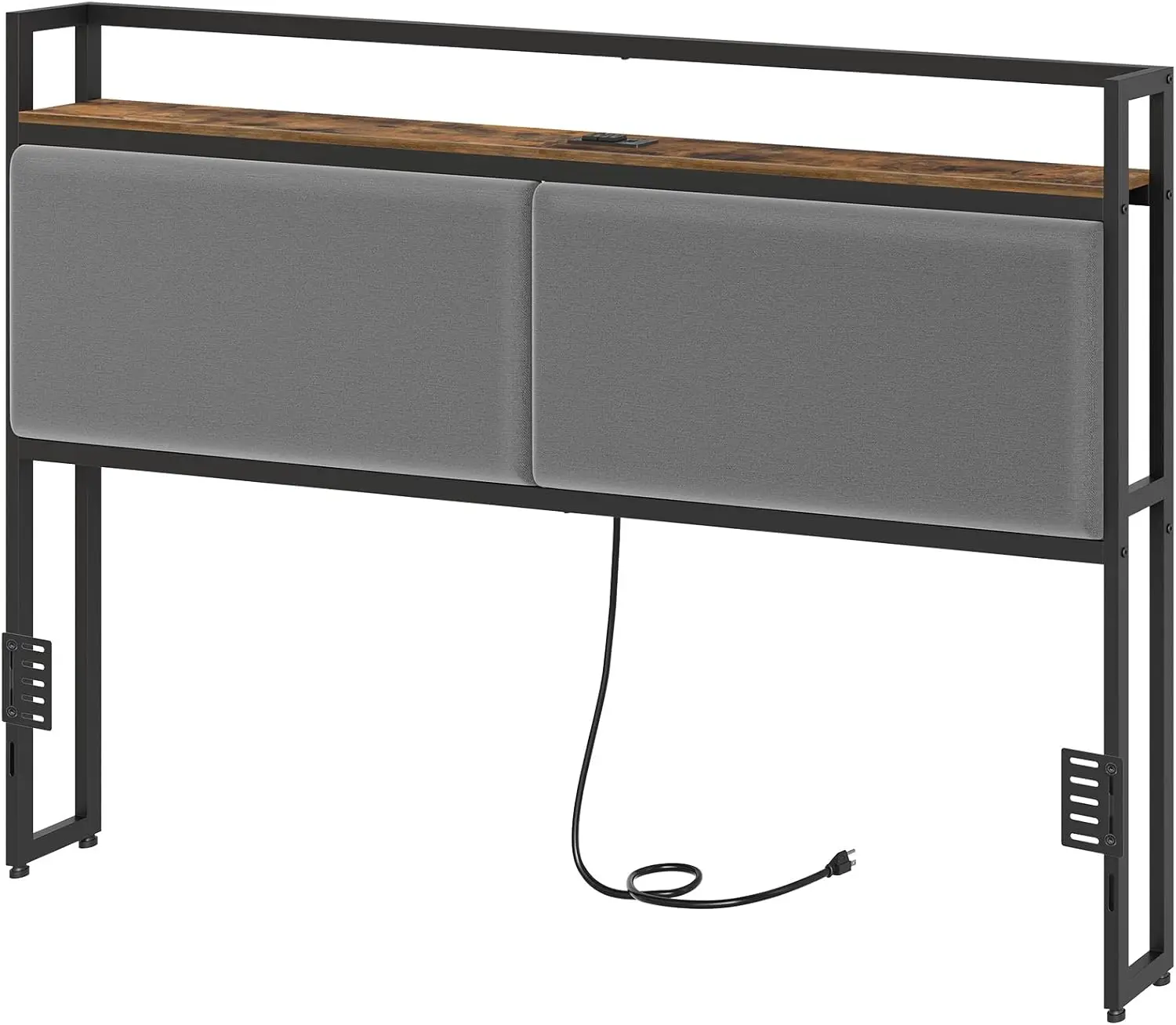 

King Size Headboard, Upholstered Head Board with Charging Station, Headboard with Open Storage, King Headboard Only