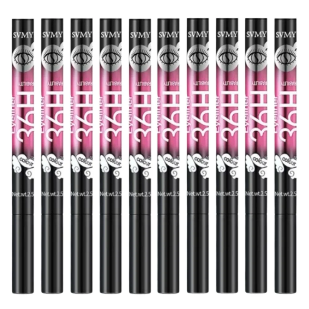 10-teiliges wasser- und schweißfestes schwarzes Eyeliner-Bleistift-Set, langlebig, nicht verschmierend, perfektes Geschenk für Freundin