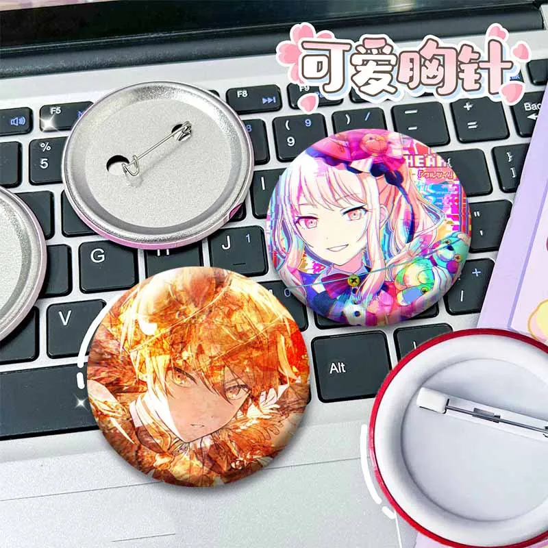 Project SEKAI Fanart Anime Enamel Pins Cartoon Game Character Round Badges Akiyama Mizuki Momoi Airi PJSK Brooch Jewelry Gifts