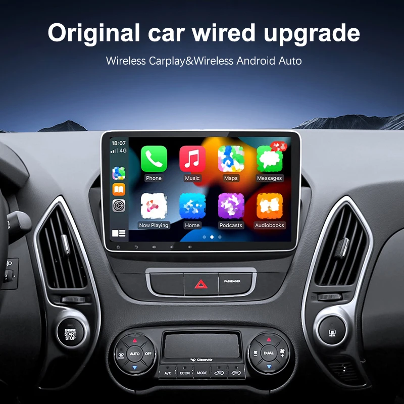 2-in-1 draadloze CarPlay Android Auto-adapter compatibel - Bluetooth 5.0 WiFi Type-C / USB voor OEM autoradio Plug and Play-adapter