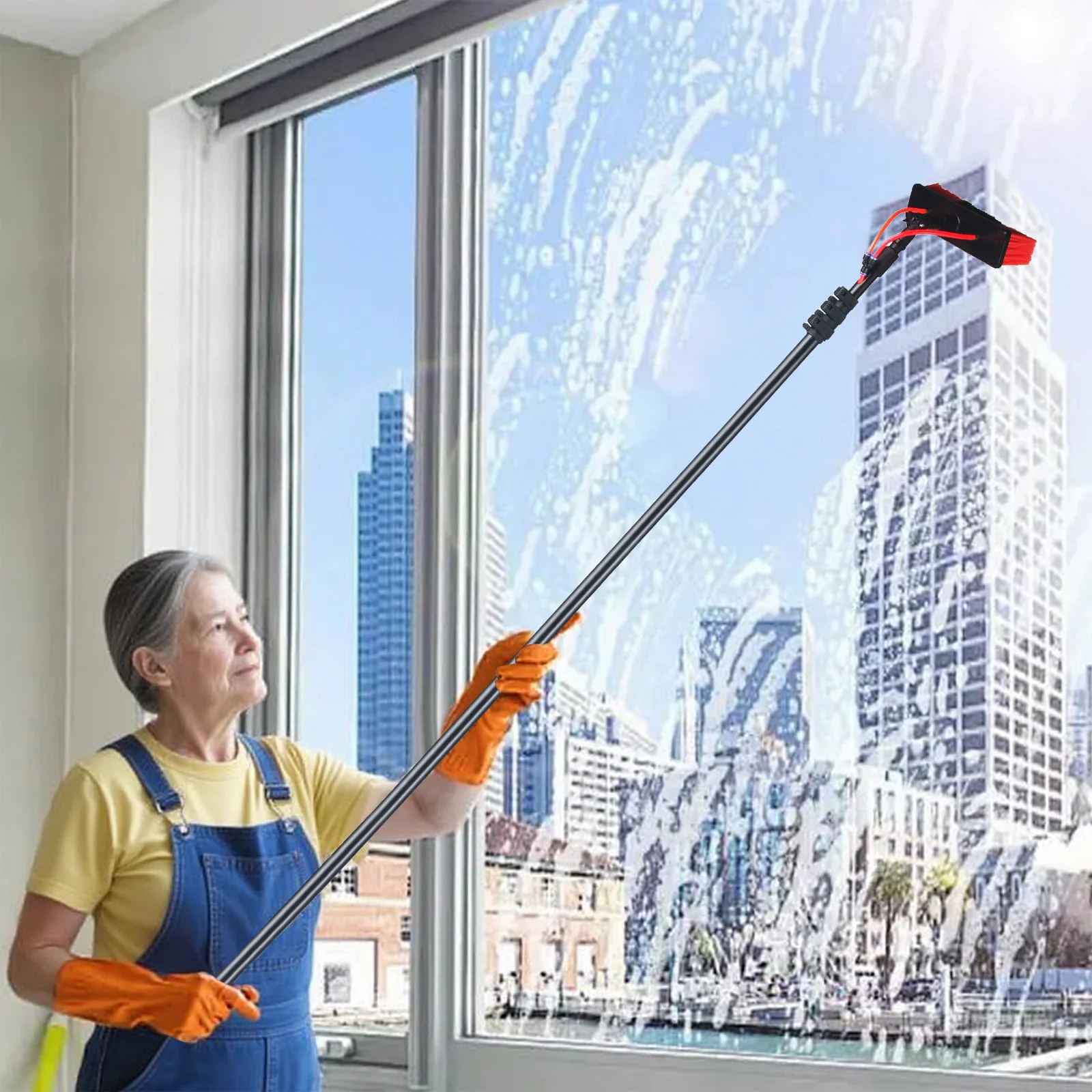 

11pcs Solar Panel Cleaning Brush and Squeegee Stainless Steel Solar Panel Roof Glass Cleaner Tool Easy To Use