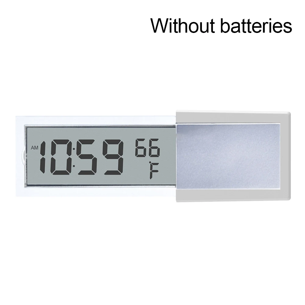 2 in 1 Digital LCD Clock Thermometer Mini Digital Car Electronic Clock Durable Display Watch Sucker with Universal Suction Cup