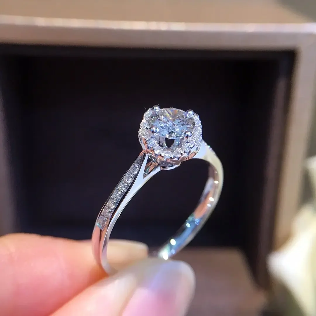 الماس الطبيعي 18K الذهب خاتم الذهب الخالص خاتم الأحجار الكريمة الجميلة جيدة الراقي العصرية الكلاسيكية حفلة غرامة مجوهرات رائجة البيع جديد 2025