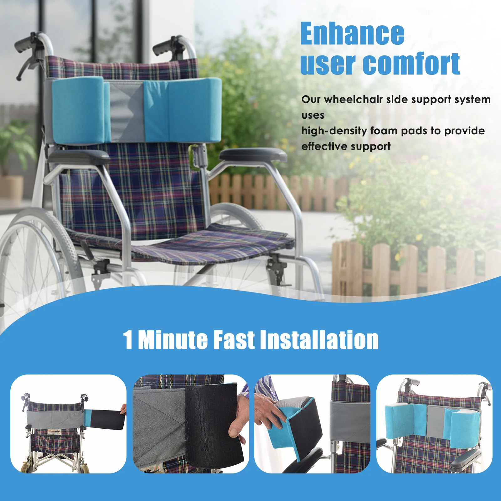 

Lateral Foam Wedge Side Guards Adjustable Wheel Chair Positioning Backrest Anti Side Pillow Position Pad for Elderly