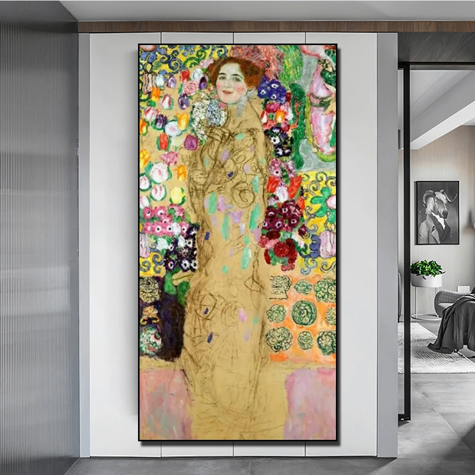 Gustav Klimt kobieta diamentowy malowanie nowe 2023 pełny kwadratowy okrągłe diamentowe haft zestaw do haftu krzyżykowego obraz mozaika prezent