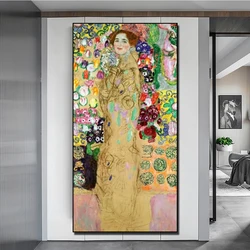 Gustav Klimt kobieta diamentowy malowanie nowe 2023 pełny kwadratowy okrągłe diamentowe haft zestaw do haftu krzyżykowego obraz mozaika prezent wystrój