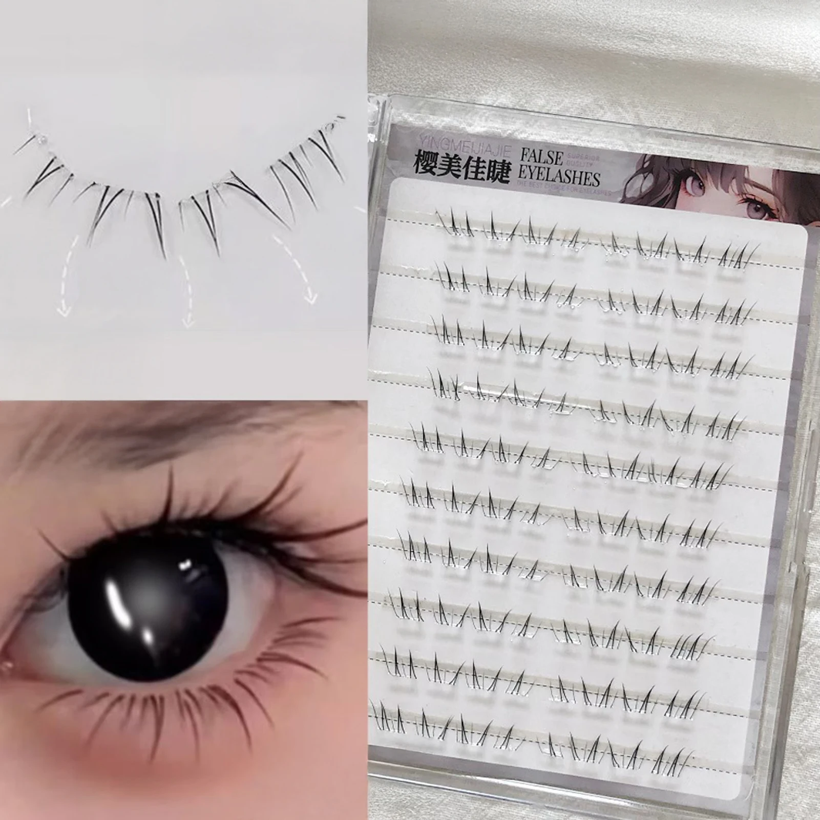 4-6mm Klebefreie Falsche Wimpern Neuer Koreanischer Stil Untere Wimpern Natürliche Künstliche Wimpern Untere Wimpernbüschel C-Curl Schwarze Wimpern – Detail 1