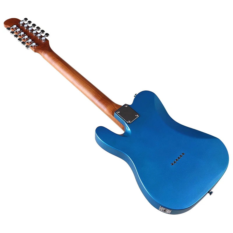 Metallic Blue 12 Strings Electric Guitar 39 Inch High Gloss Solid Basswood Body Canada Maple Neck Fast Shipping