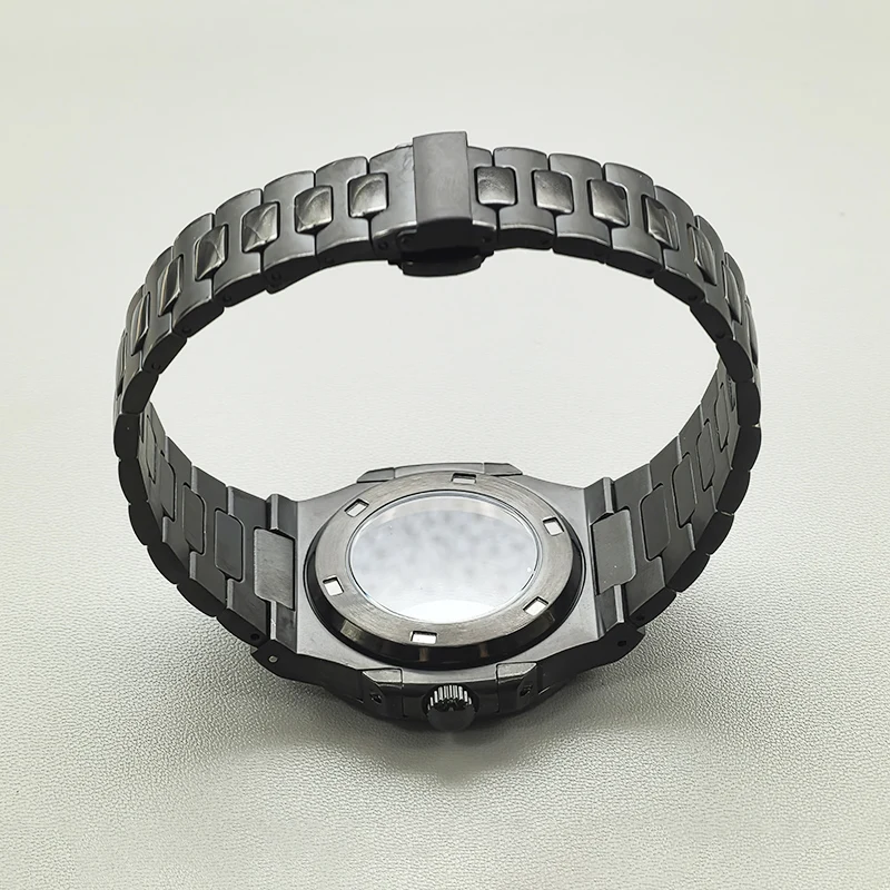 40mm Nautilus Watch Case NH35 Case Sapphire Crystal Glass Fit for NH35 NH36 4R35 7S Movement Transparent Back Cover Refit Parts