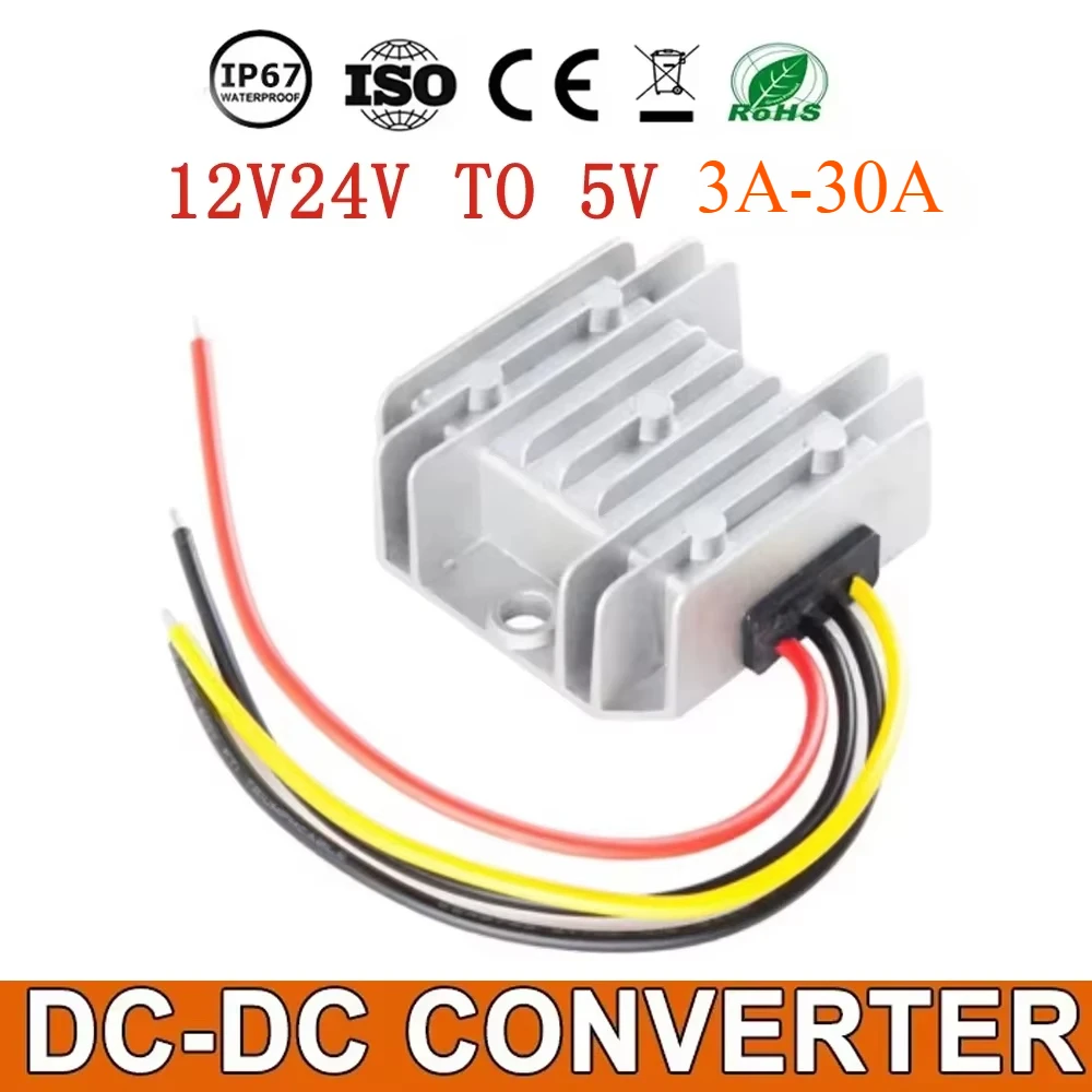 12V 24V to 5V 10A 20A 8A 5A Step Down DC DC Converter 100W LED Power Supply Buck ModuleVoltage Regulator for Cars Buses Boats