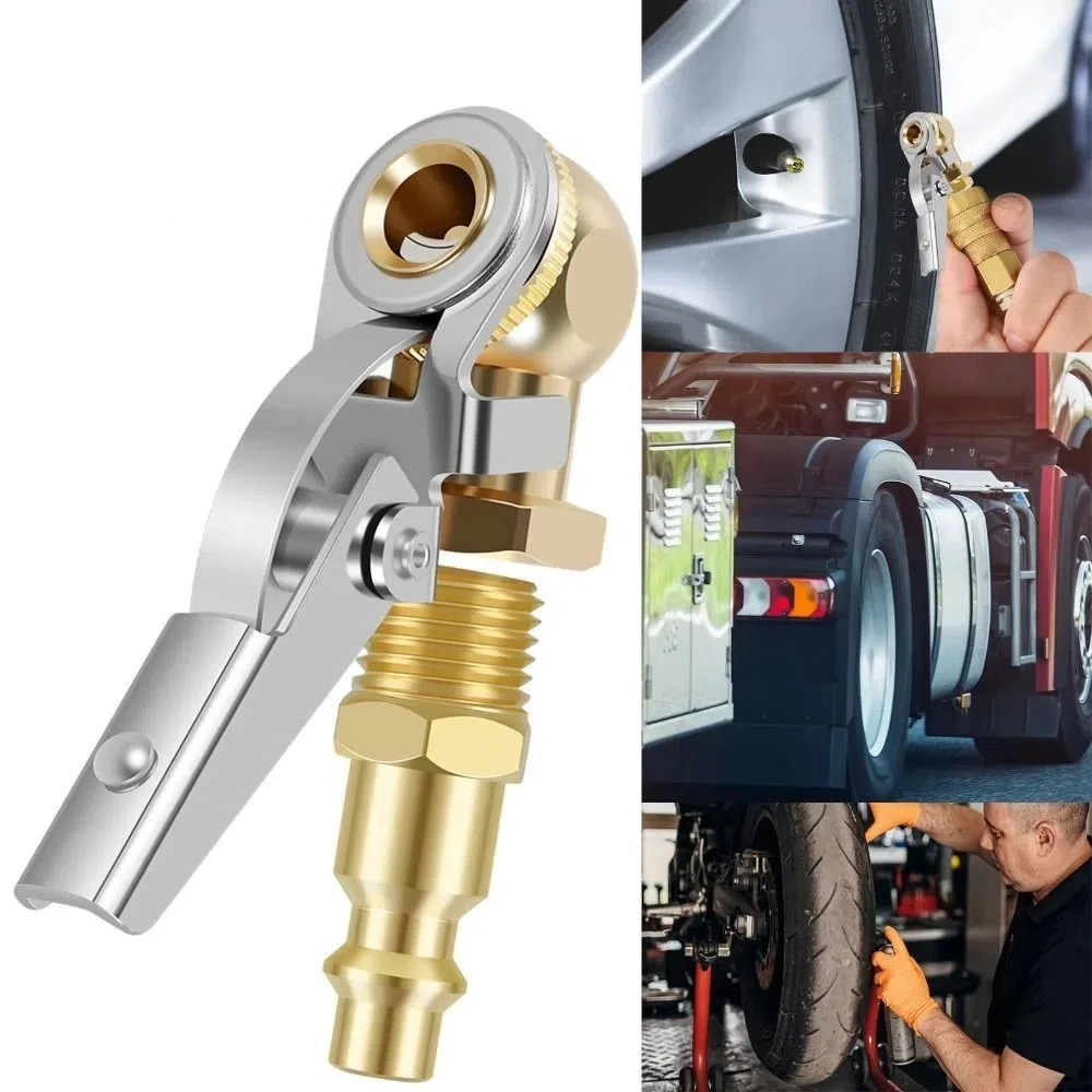 

2Pcs Ball Inflator Pump Valve Connector 1/4inch FNPT Brass Ball Tire Inflator Nozzle Closed Flow Wear-resistant