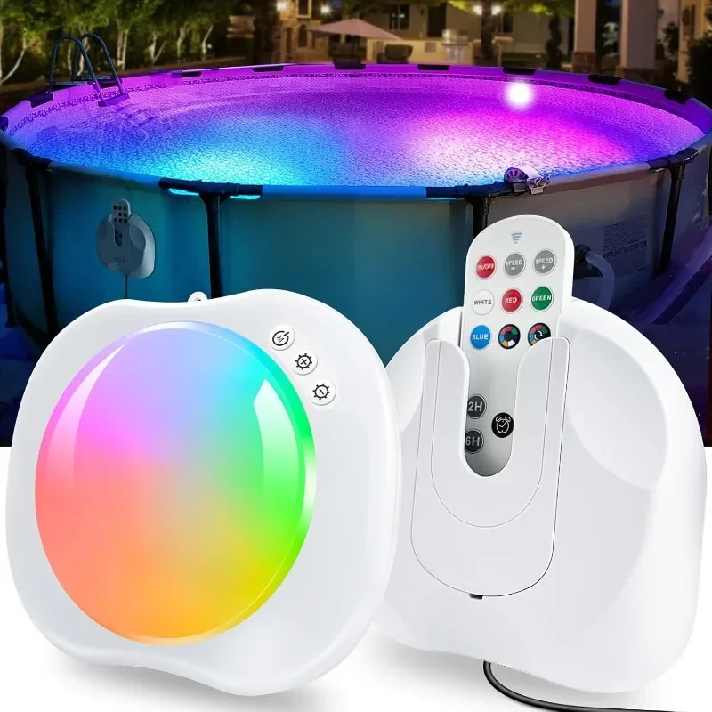 

above Ground Pools, Underwater Magnetic Swimming Pool Wall Lights with Remote, Color Changing in-Pool Lights Wireless