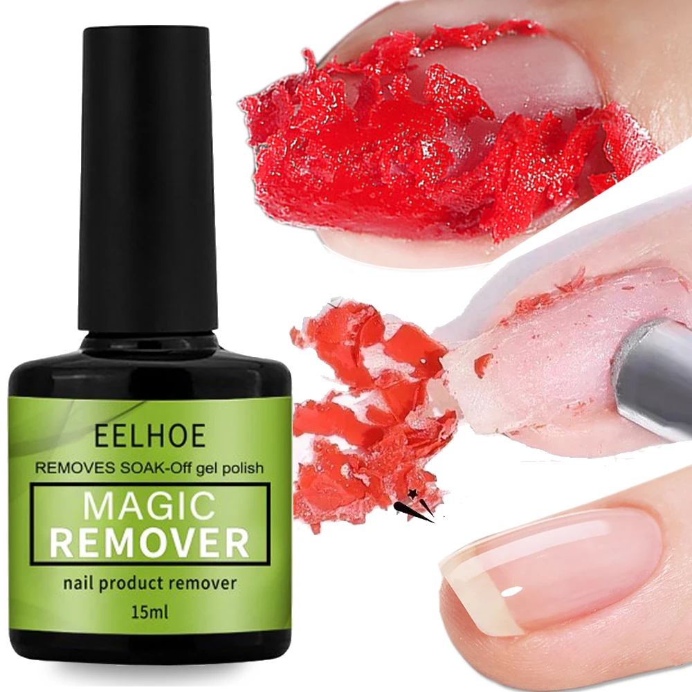 Removedor rápido mágico de esmalte de uñas, removedor de esmalte de Gel UV, removedor de esmalte de uñas semipermanente, 15ml