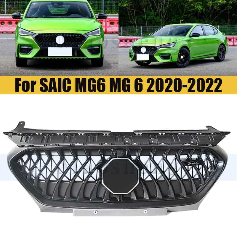 

Front Bumper Grill Mask For SAIC MG6 MG 6 2020-2022 Radiator Chrome Grille Medium Net Racing Grills