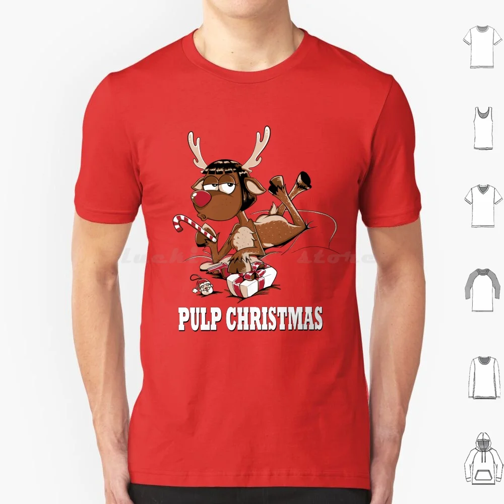パルプ・フィクション-クリスマスtシャツ-6xl-コットン製-クールなデザイン-クリスマス-タランティーノ-パルプ・フィクション-ミア-クエンティン-タランティーノ-ホリデー-ルドルフ-クリスマス