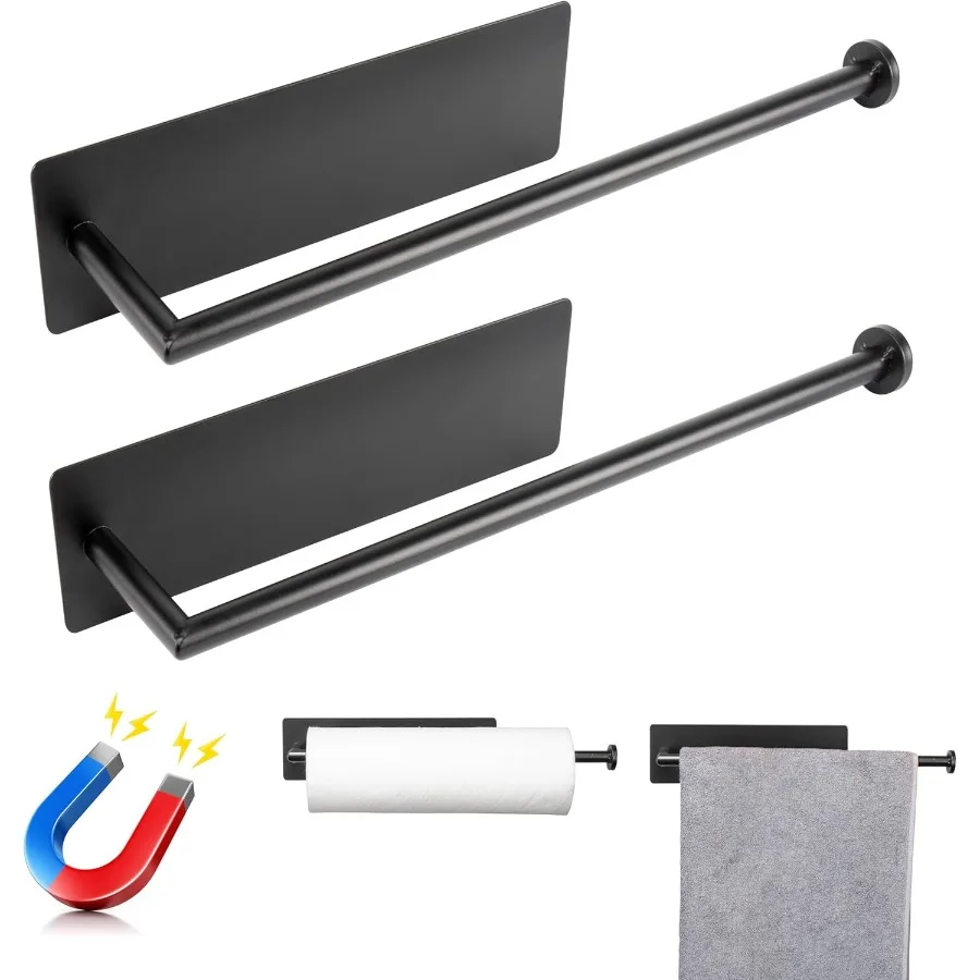 

2 Pack Magnetic Paper Towel Holder for FridgeBlack Kitchen Towel Holder for Refrigerator BBQ Grills Griddles Toolbox RV Powerfu