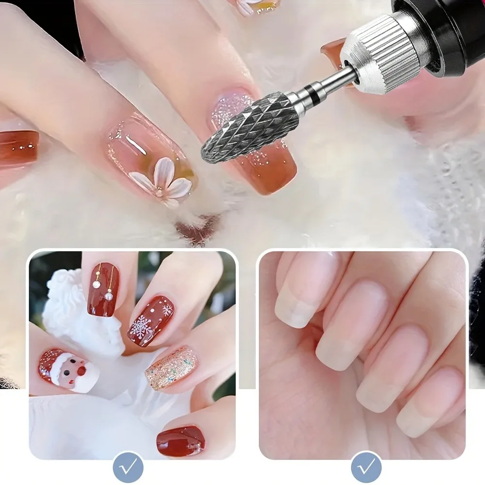 1 قطعة أو 5 قطع لقم مثقاب أظافر من الفولاذ التنغستن، مناسبة لإزالة طلاء الأكريليك والجل وأدوات الأظافر #5