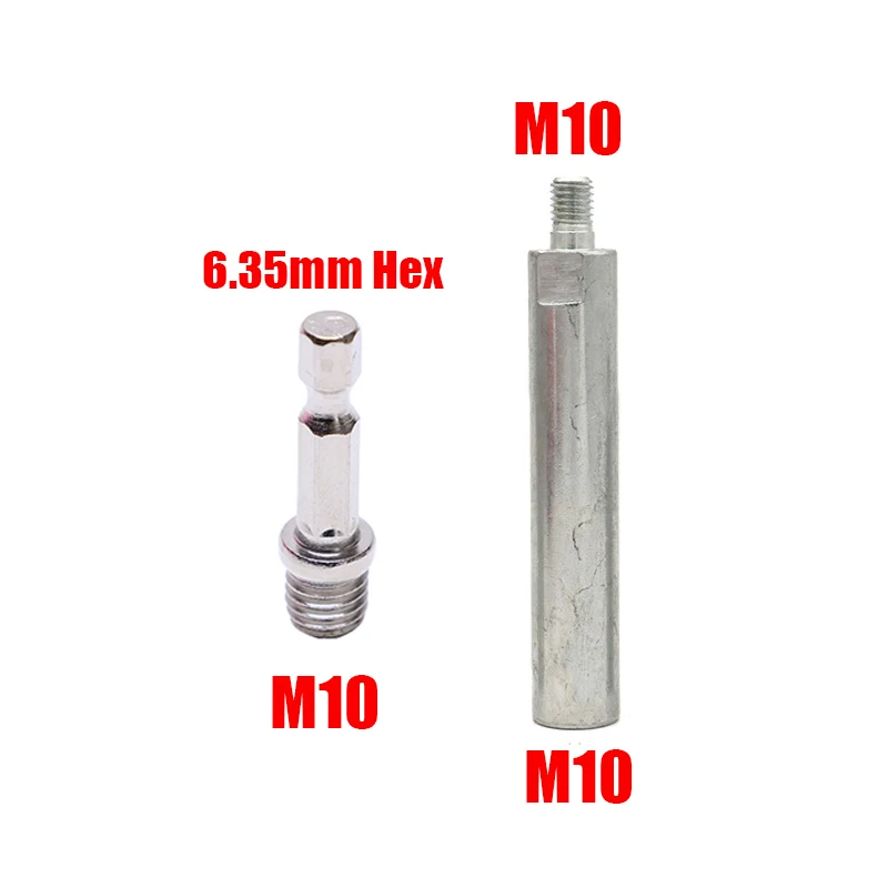 M10 Angle Grinder Hex Handle Converter Adaptor Connection Extending Rod Extender untuk Mobil Grinder Basah Angle Length Bar