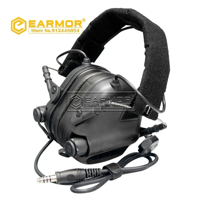 EARMOR M32 MOD4 Tactical Headset & M51 PTT& ARC Rail Adapter One Sets for Fast Helmet ARC Rail Freely Change Head Mounted