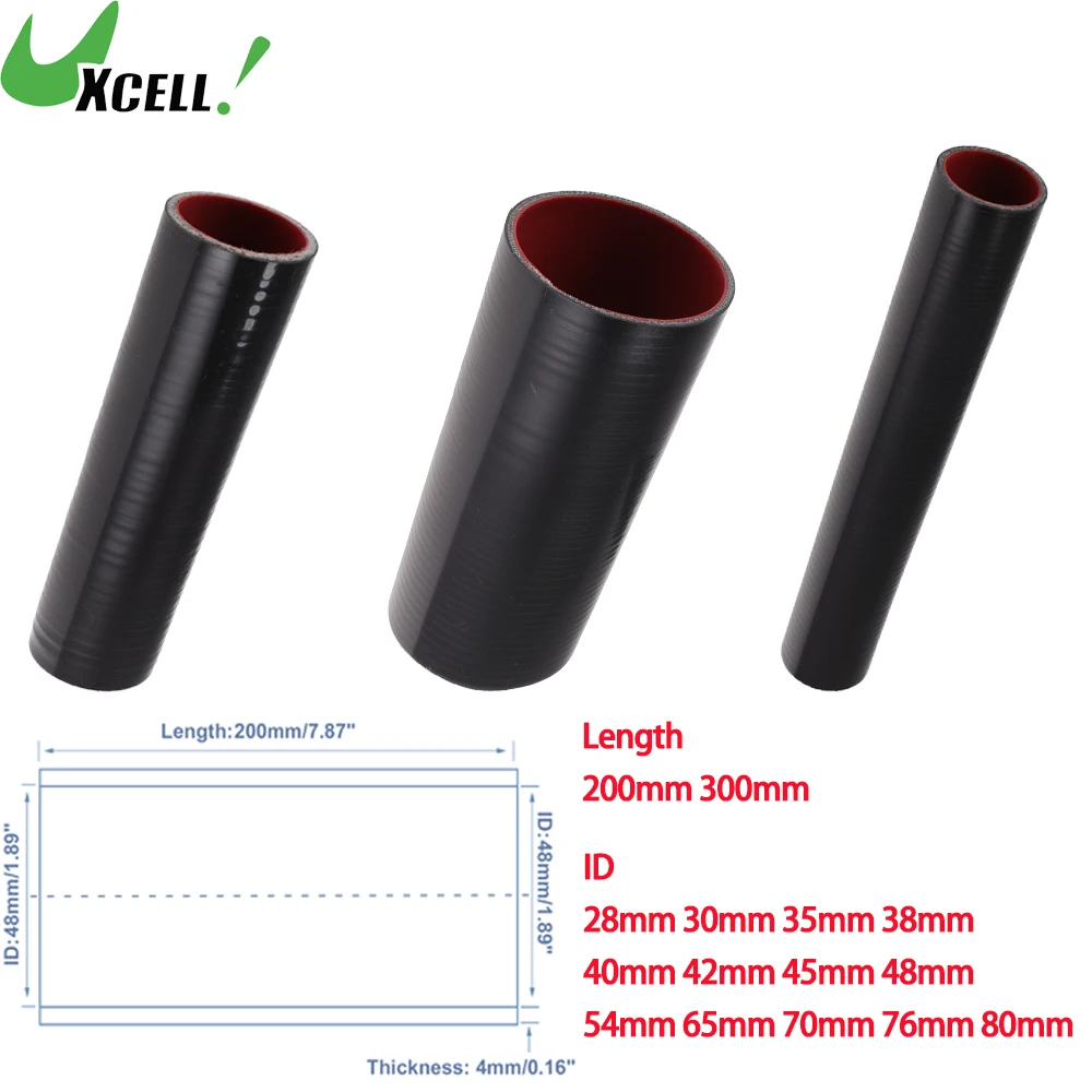 UXCELL Car Silicone Hose 28mm 30mm 35mm 38mm 40mm 42mm 45mm 48mm 54mm 65mm 70mm 76mm 80mm ID Silicone Radiator Coolant Tube