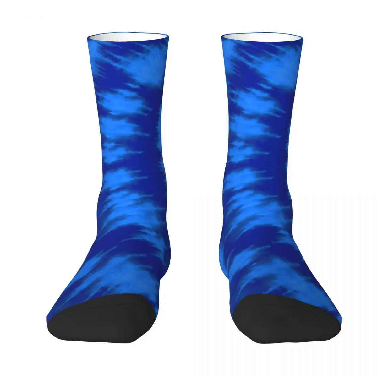 Midnight Blue Tie Dye Socks Spring Retro Hippie Print Stockings Leisure Men Warm Soft Socks Outdoor Sports Non Skid Socks