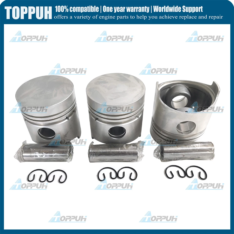 

New 3 set D1101 Piston Kit STD For Kubota