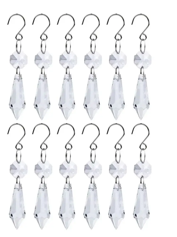 

20PCS Clear AB Crystals Chandelier Glass Lamp Prisms Parts Hanging Drops Pendants Lighting Accessories 38mm 55mm