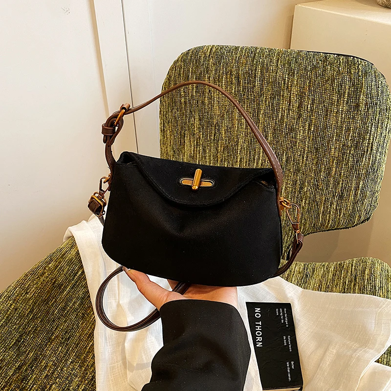 

Fashion Design Handbag Korean-style High-end Shoulder Bag Solid Color Versatile Casual Bags High-quality Pu Suede Crossbody Bags