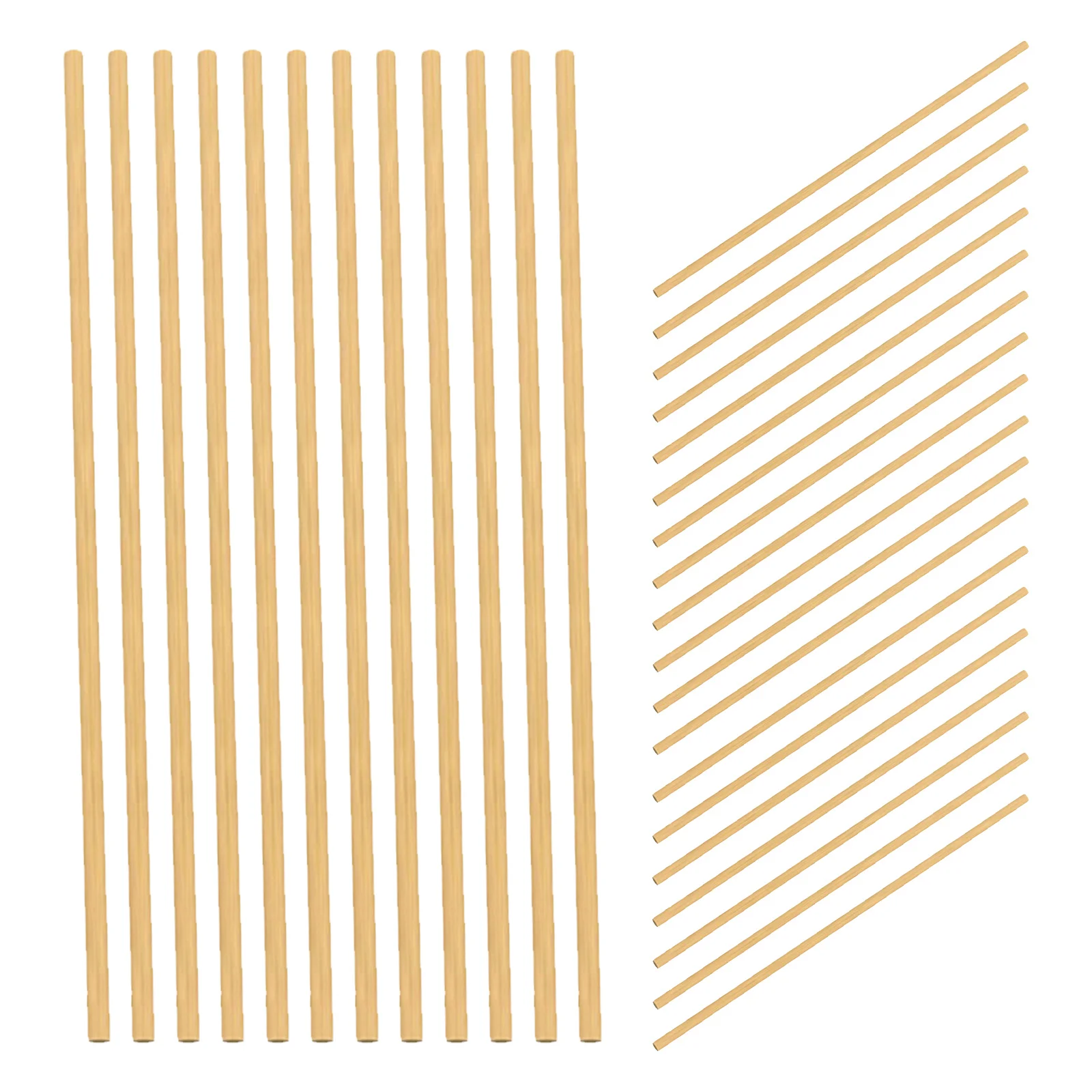 

100Pcs Environmental Natural Drinking Supplies Long Lasting Party Gift Brown Natural Straw