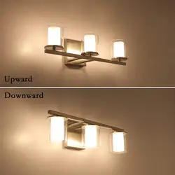 18in 3-Light Nickel Bathroom Vanity Light Fixture over Mirror with Clear Glass Shade G9 Socket, Wall Light for Bathroom Mirror