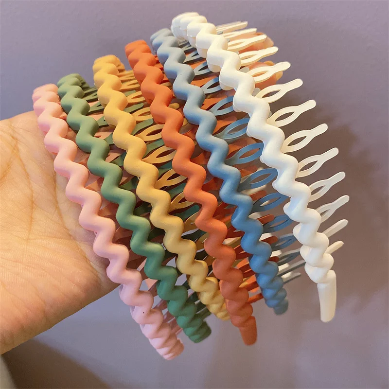 Korea Fashion Long Toothed Hairbands For Women Non Slip Hair Combs Solid Color Geometric Bezel Femme Hair Accessories Girls 2022