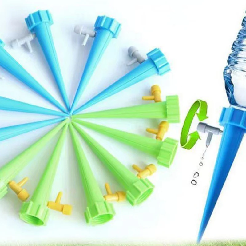 10pcs Watering Spikes Automatic Drip Irrigation System Self Watering Spike for Plant Greenhouse Garden Adjustable Dripper Device