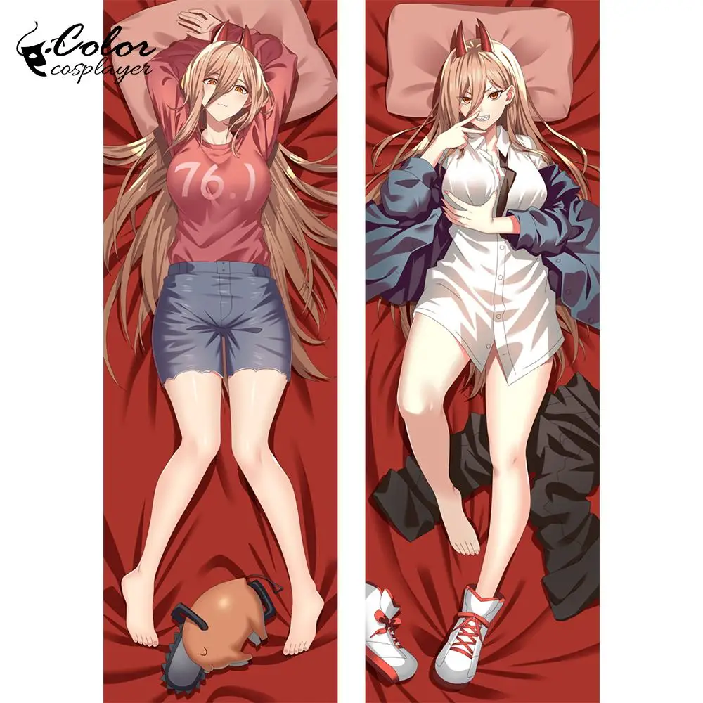 Kolor Cosplayer Anime poszewka na poduszkę piła łańcuchowa człowiek moc Dakimakura przytulna poszewka na poduszkę Otaku prezent Waifu poszewka na poduszkę Home Decor