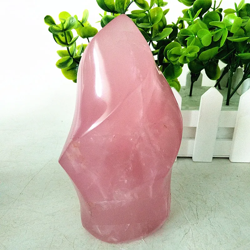 

Natural Rose Quartz Pink Crystal Torch ice cream Ornaments Desk Home Room Decor Spiritual Meditation Chakra Healing Crystals