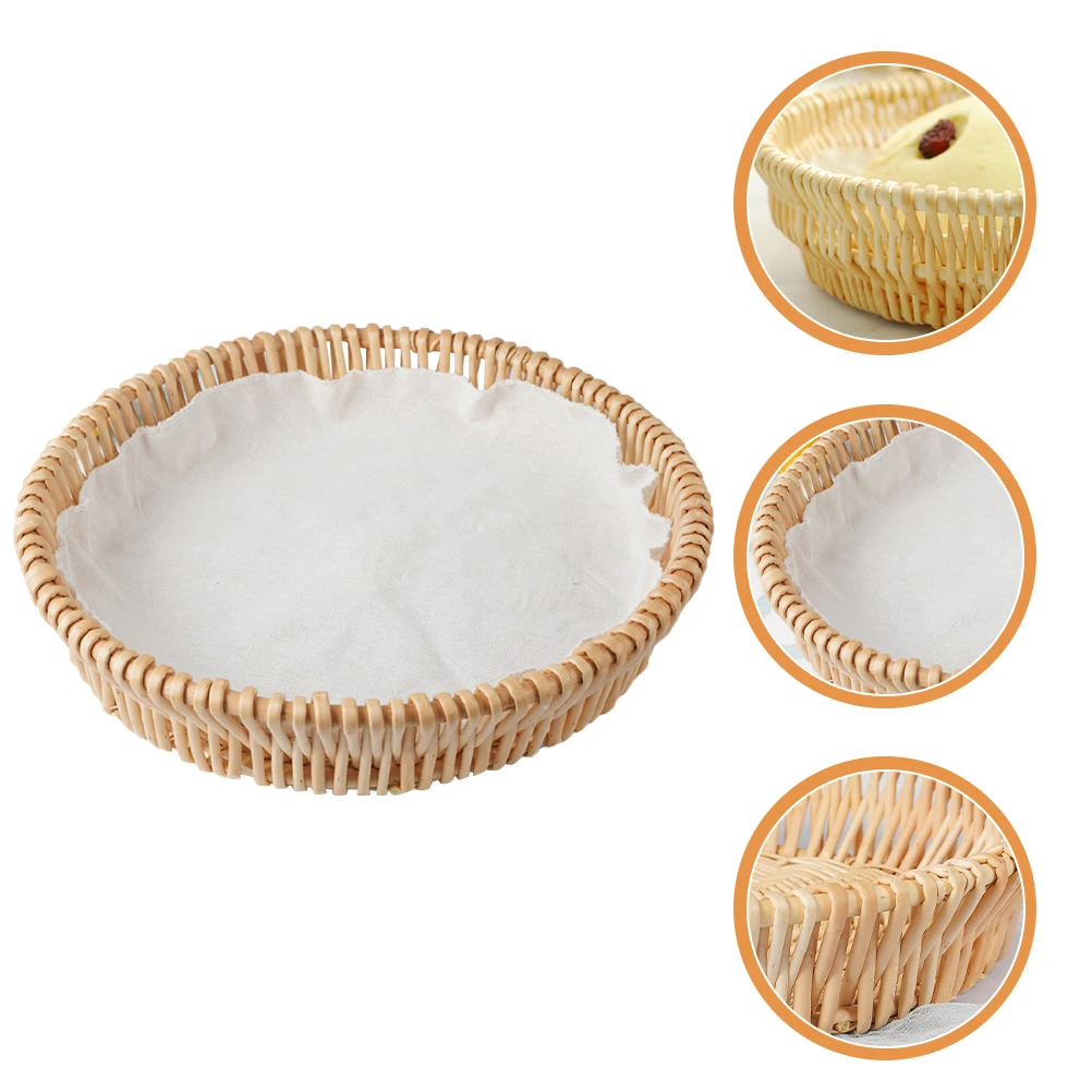 

Woven Bread Basket For Serving Natural Style Storage Fruit Snack Container Large Round Kitchen Home Decoration Bulk