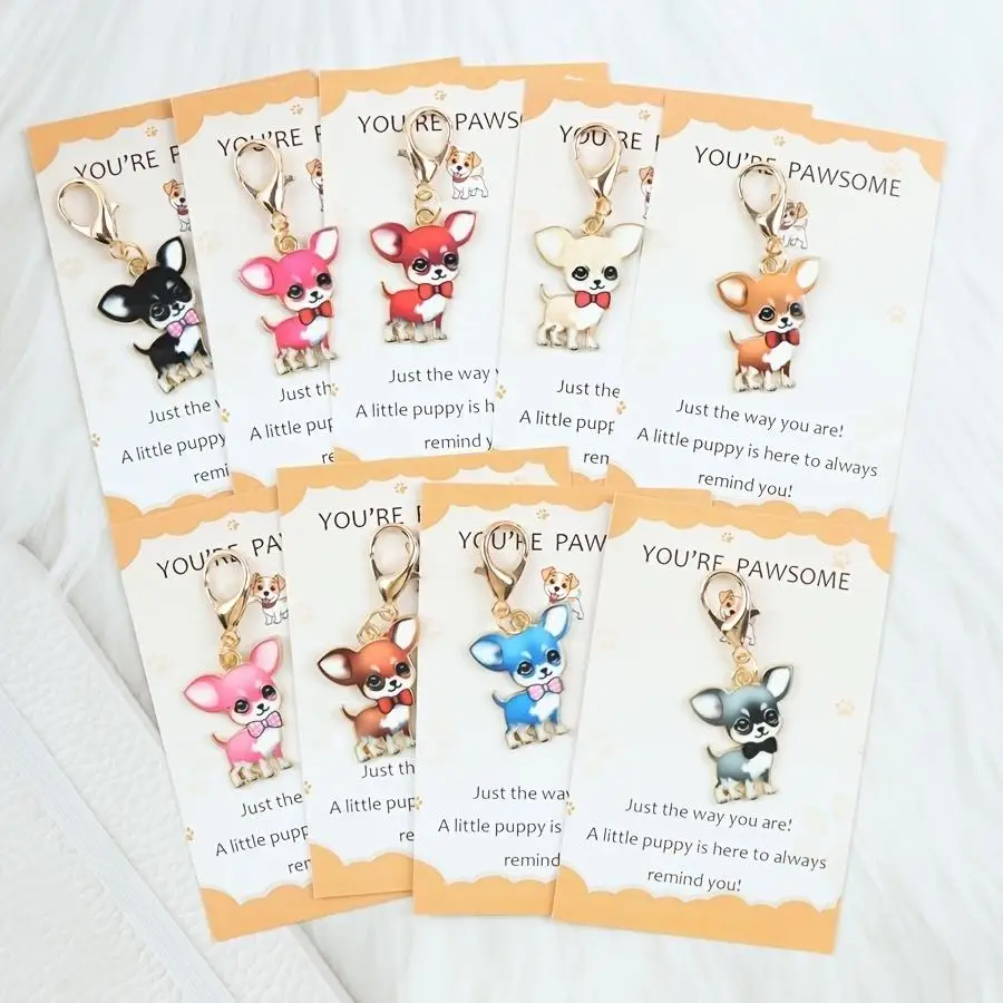 1/5/10/20/50/100pcs of Cute Puppy Keychains, Fashionable Animal-Themed Keychains, Puppy Guardians, Perfect Gifts for Dog Lovers,