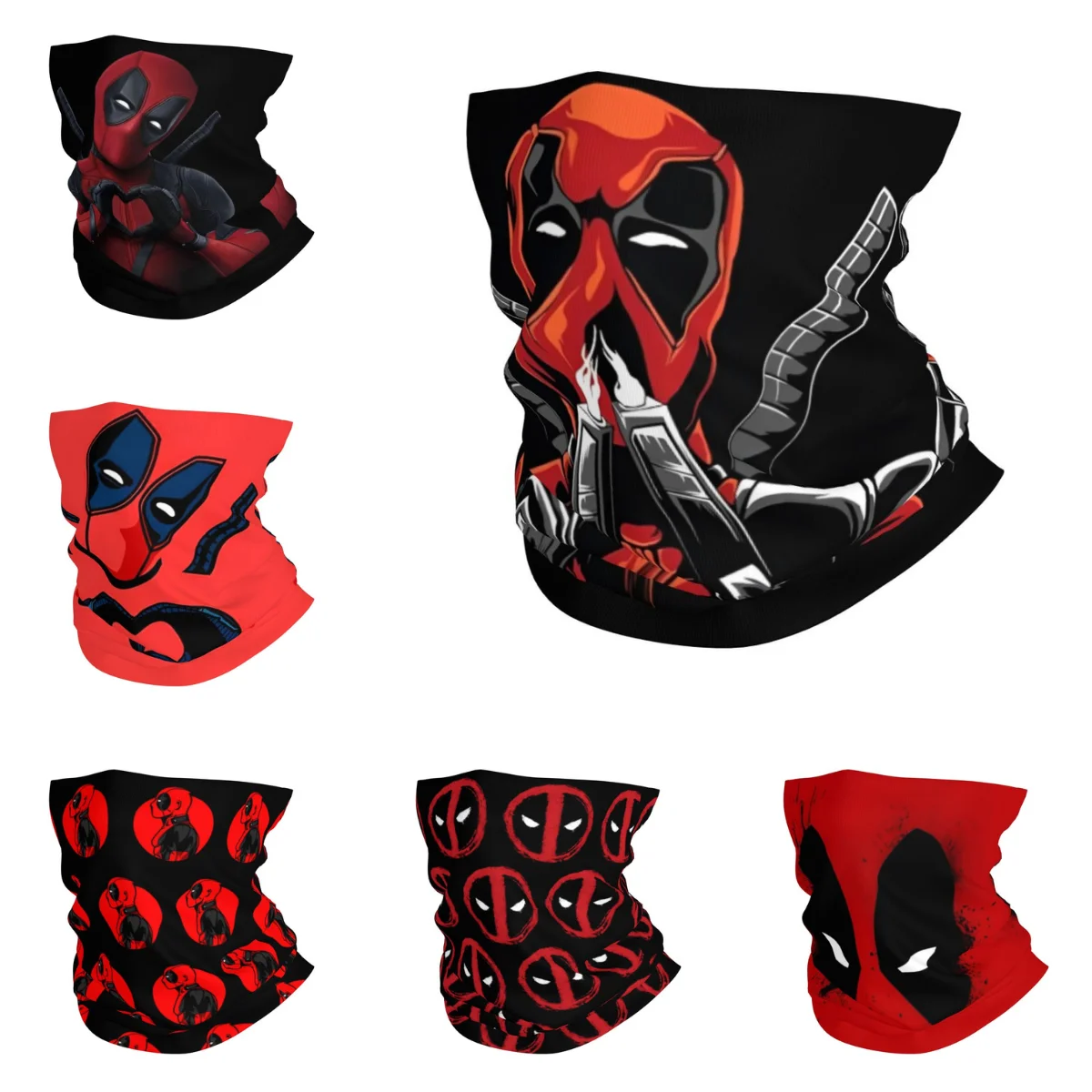 Deadpool Superhero Balaclava Riding Fishing Face Cover Mask Women Funny Dustproof Bicycle Mask Breathable Scarves