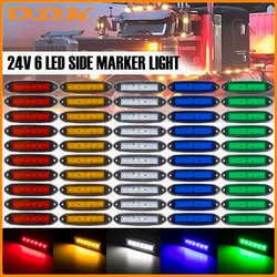 5/10pcs 24V 6 LED Car External Lights Side Marker Indicator Trailer Light Rear Side Lamp Auto Car Bus Truck Lorry 24V Car light