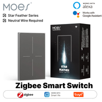 MOES US Tuya ZigBee Smart Light Switch Wall Scene Switch 2in1 Neutral Wire Required APP Remote Control For Alexa Google Home