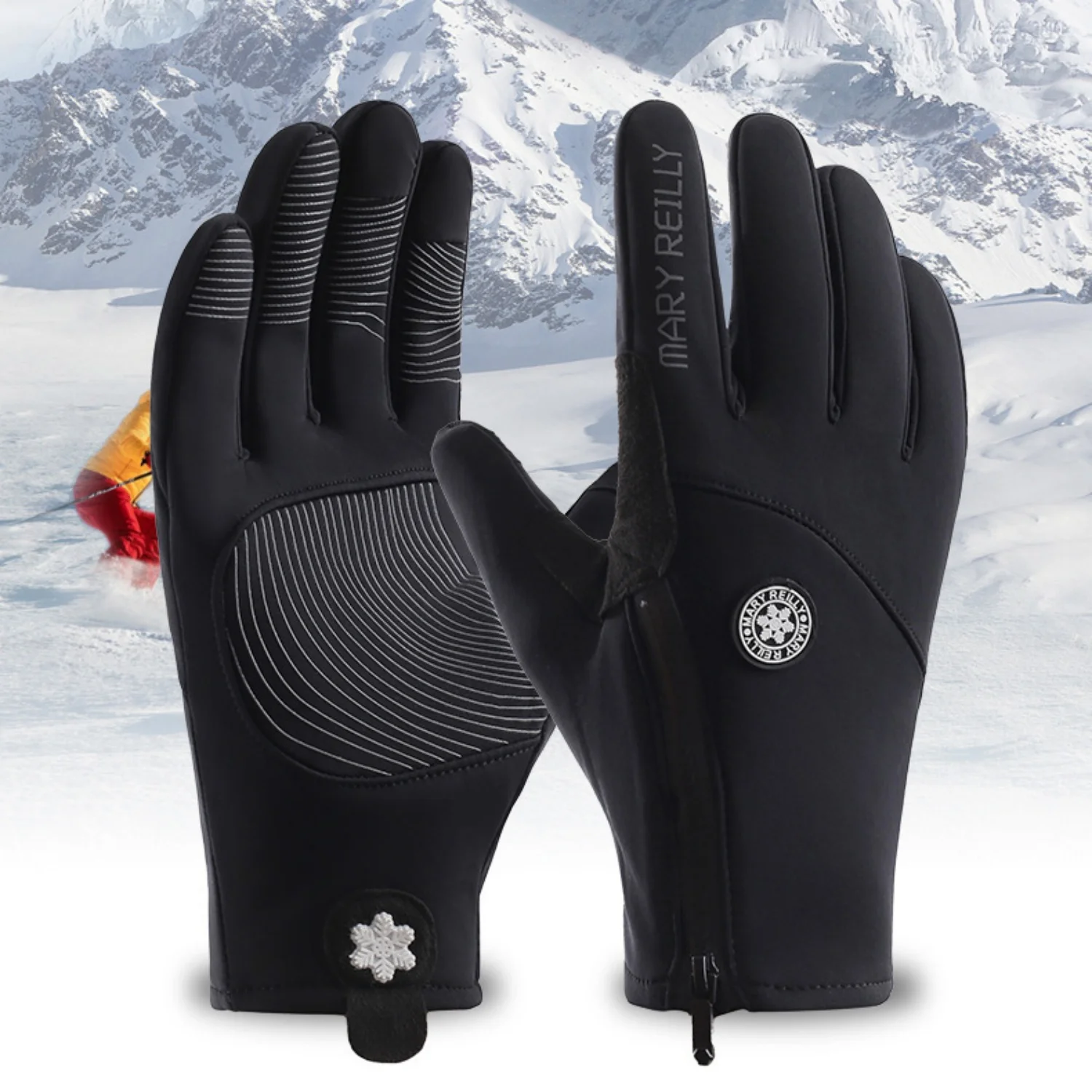 

Spring Warm Cycling Gloves Anti Slip Waterproof Full Finger Mittens Cycling Camping Hiking Touchscreen Gloves for Men and Women