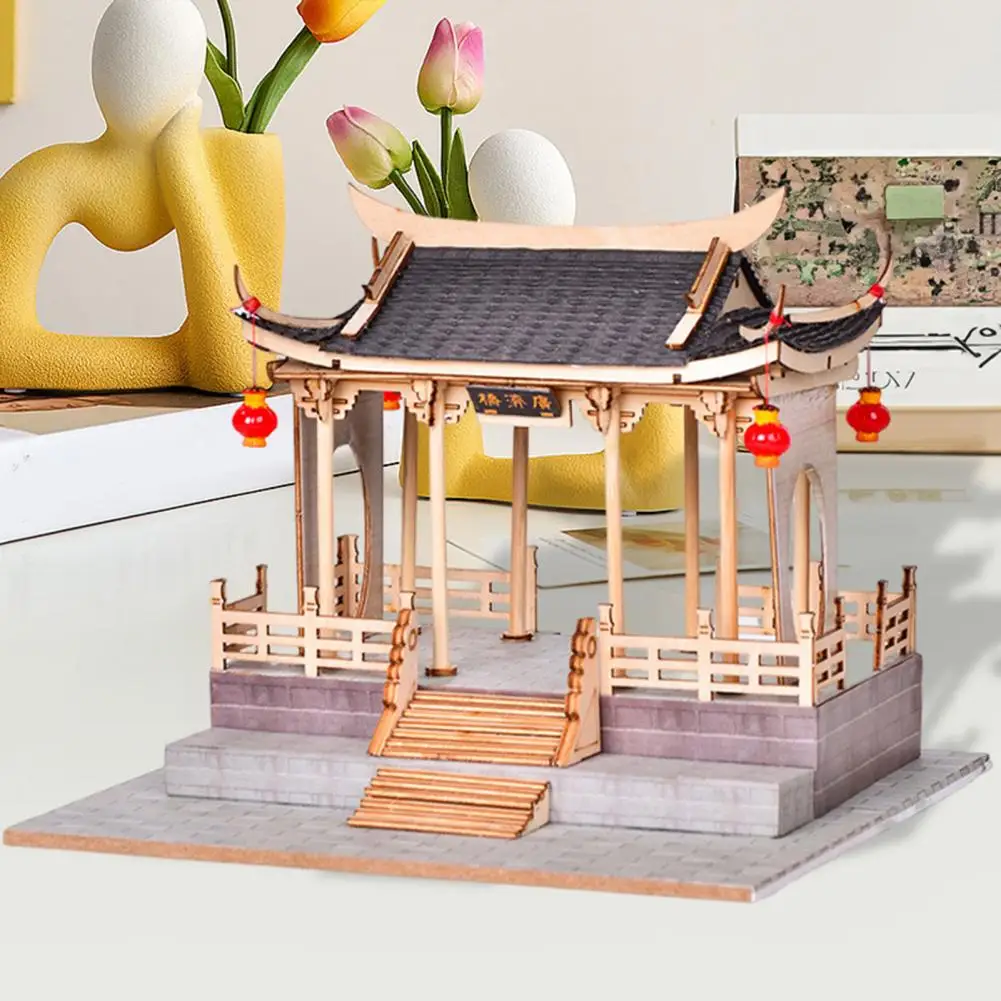 Architecture Crafts Model Chines Style Wooden 3d Puzzle Building Model Kit for Kids Adults Vintage Architecture Crafts