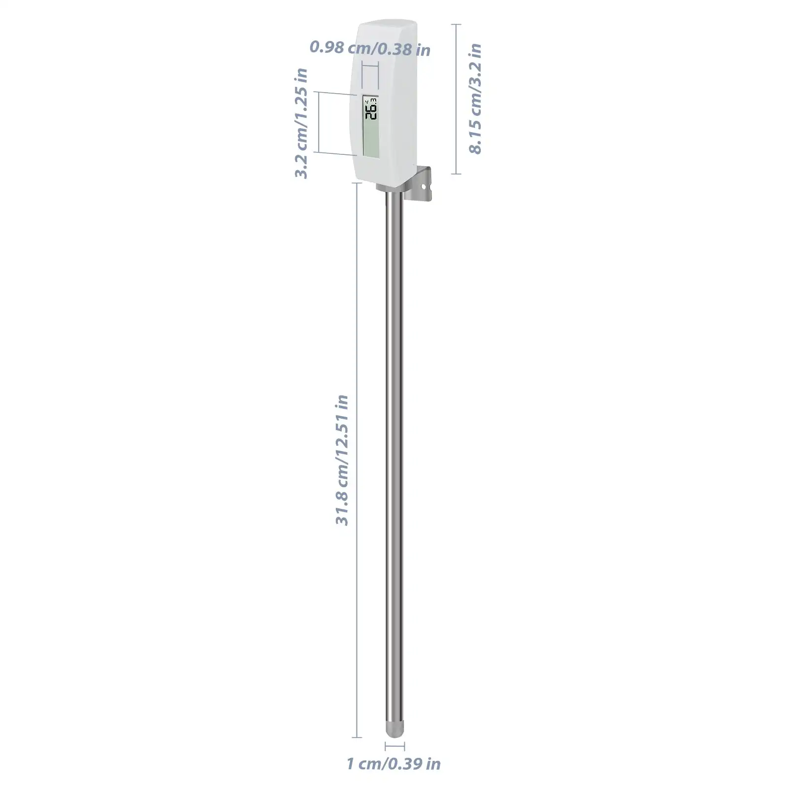 Ecowitt WN34S Capteur de température du sol, testeur de sol étanche numérique avec écran LCD, sonde de température de 11.8 pouces